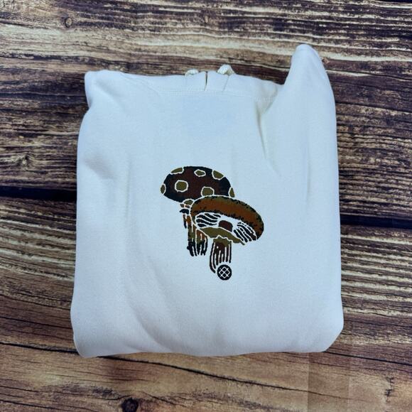 Stance Skateboarding “Interconnected” Hoodie Pullover Beige Mushrooms Unisex XL - Picture 4 of 4